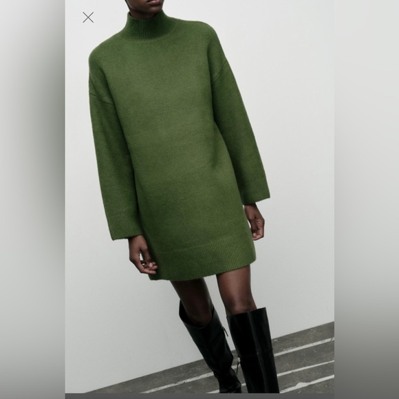 Zara Cream Turtle Necked Sweater Dress - Picture 8 of 8